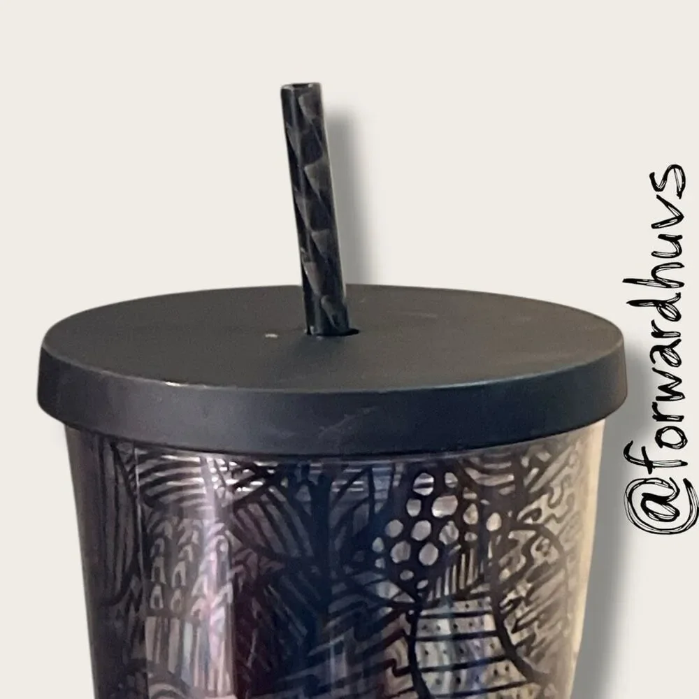 2014 Starbucks Black Circle Acrylic Venti Tumbler - Replacement Straw